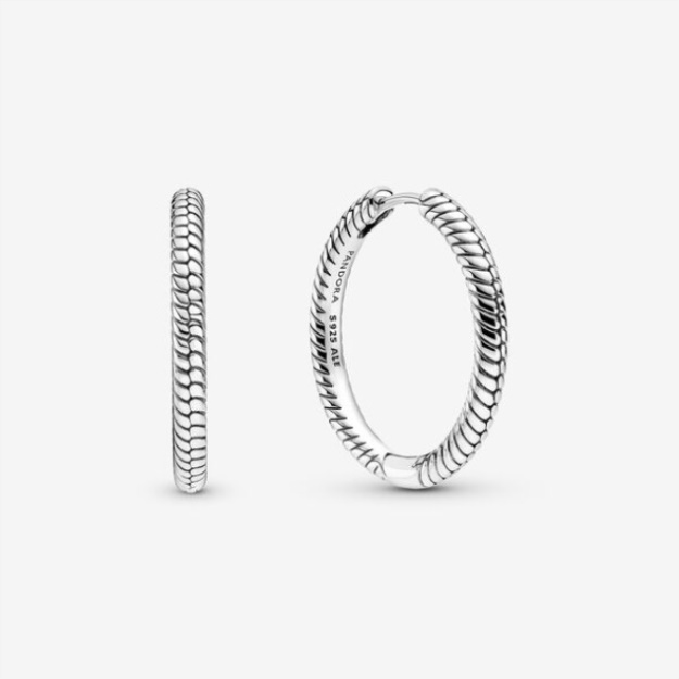 Pandora Moments Charm Hoop Earrings Sterling Silver